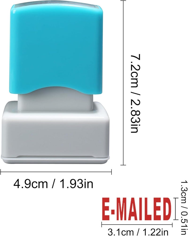 WAFJAMF E-mailed Stamps –Self Inking Rubber Stamp Office Stamper Red Ink-Medium - Image 2